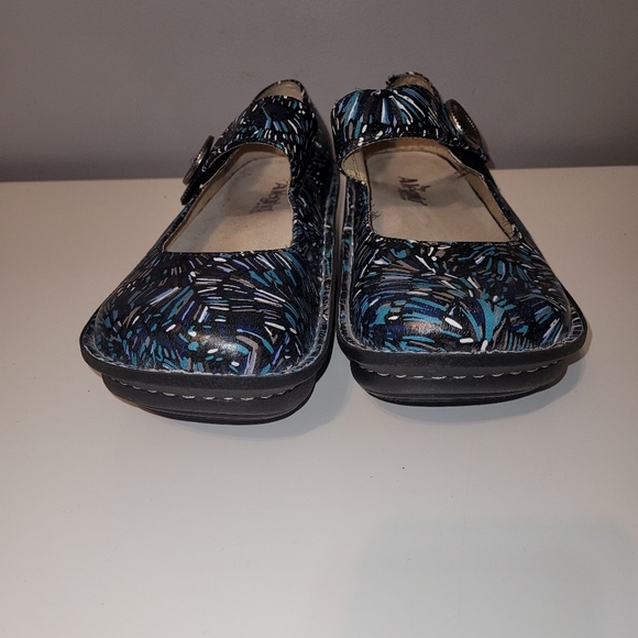 Allegria Paloma Blue Collage Mary Janes, VGUC, Size 39 - Picture 2 of 11
